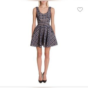 New Sau Lee navy lace fit & flare dress size 8